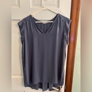 Blue grey sleeveless blouse